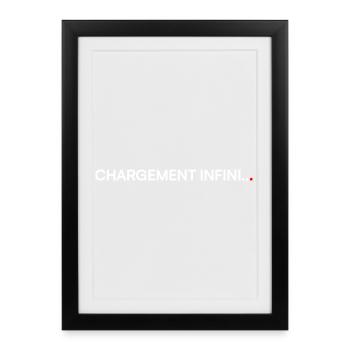 Chargement infini humour fatigue travail - Affiche encadrée (27 × 37 cm) - noir - Devant