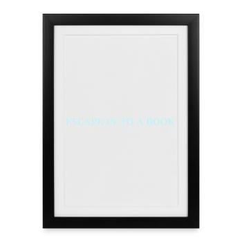 Escape in to a book - Isblåt statement  - Framed poster (27 × 37 cm) - black - Front