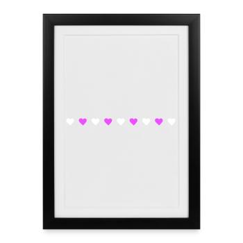 Amour de la ligne de cœur - Affiche encadrée (27 × 37 cm) - noir - Devant