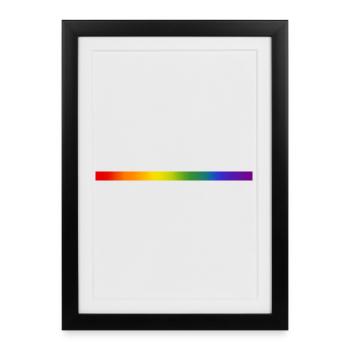 SUBTLE DELICATE LGBTQIA + GAY GRADIENT FLAG - Framed poster (27 × 37 cm) - black - Front