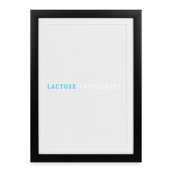 Lactose Intolerance Flatulence Milk Allergy - Framed poster (27 × 37 cm) - black - Front