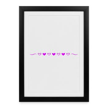 Icône de la ligne Hearts - Affiche encadrée (27 × 37 cm) - noir - Devant