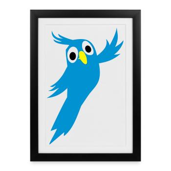 perroquet - Affiche encadrée (27 × 37 cm) - noir - Devant