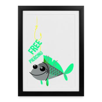 Piercing gratuit - Affiche encadrée (27 × 37 cm) - noir - Devant