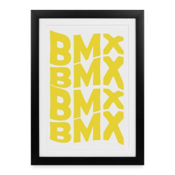Chemise verticale BMX – Yellow Bike Design - Affiche encadrée (27 × 37 cm) - noir - Devant