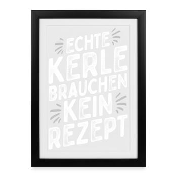 Küchenchef - Chefkoch - Lustiger Spruch - Männer - Gerahmtes Poster (27 × 37 cm) - Schwarz - Vorne
