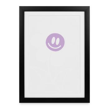 Fleur souriante - Affiche encadrée (27 × 37 cm) - noir - Devant