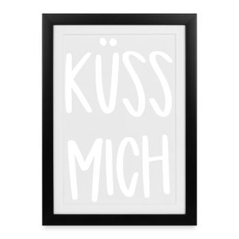 küss mich - Gerahmtes Poster (27 × 37 cm) - Schwarz - Vorne