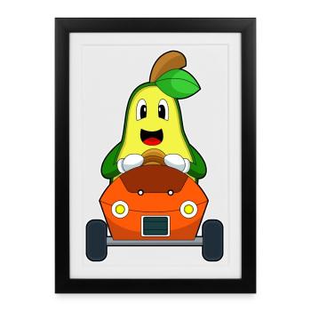 Avocado Car - Framed poster (27 × 37 cm) - black - Front