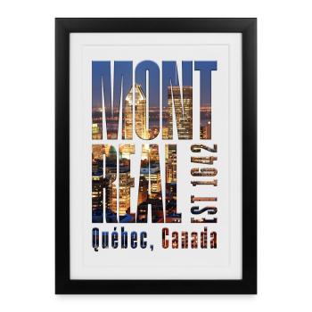 Montreal Skyline Cityscape - Framed poster (27 × 37 cm) - black - Front