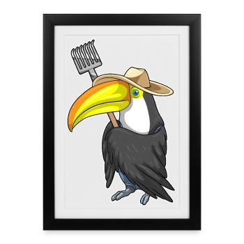 Toucan Farmer Harke Farm - Framed poster (27 × 37 cm) - black - Front
