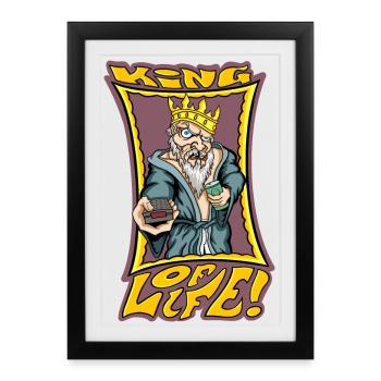 Roi de la vie - Affiche encadrée (27 × 37 cm) - noir - Devant