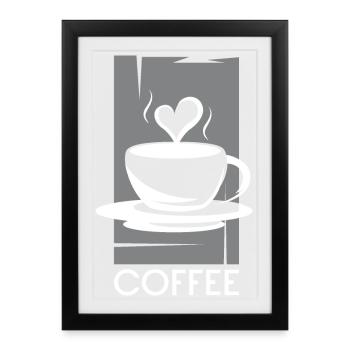 Cafe Coffee Symbol Illustration Logo Bar Graphic - Framed poster (27 × 37 cm) - black - Front