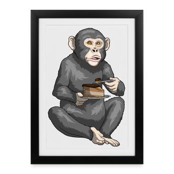 Monkey Cake - Framed poster (27 × 37 cm) - black - Front