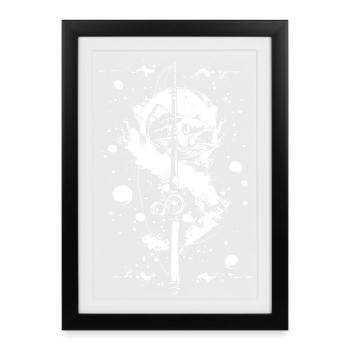 Pêche Couleur Street Art - Affiche encadrée (27 × 37 cm) - noir - Devant