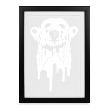The polar bear melts - Framed poster (27 × 37 cm) - black - Front