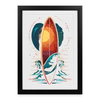 Planche de surf - Affiche encadrée (27 × 37 cm) - noir - Devant
