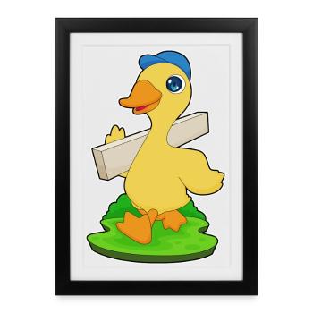 Artisanat du bois du charpentier de canard - Affiche encadrée (27 × 37 cm) - noir - Devant