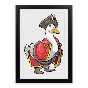 Chapeau de pirate Duck Pirate - Affiche encadrée (27 × 37 cm) - noir - Devant