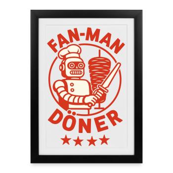 Robo kebab - Affiche encadrée (27 × 37 cm) - noir - Devant