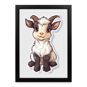 Chèvre - Affiche encadrée (27 × 37 cm) - noir - Devant