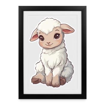 Mouton - Affiche encadrée (27 × 37 cm) - noir - Devant