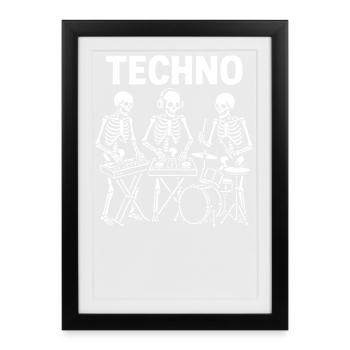 Electro Skeletons en concert - Affiche encadrée (27 × 37 cm) - noir - Devant