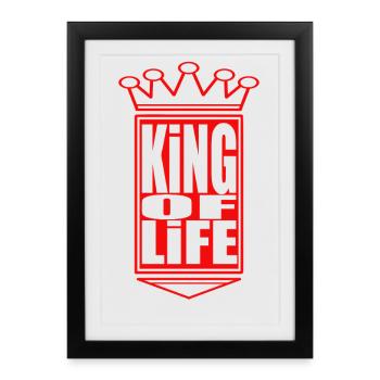 Emblème du roi royal de la vie - Affiche encadrée (27 × 37 cm) - noir - Devant