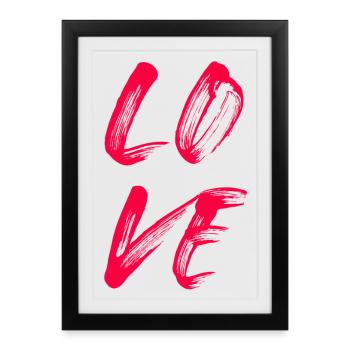 Love Love Amore Handwriting Lipstick Wedding - Framed poster (27 × 37 cm) - black - Front