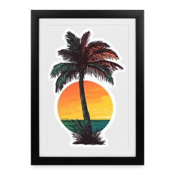 Palmier - Affiche encadrée (27 × 37 cm) - noir - Devant