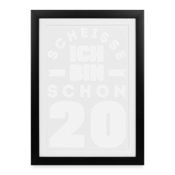 Funny 20th Birthday Gift - Framed poster (27 × 37 cm) - black - Front