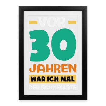 Funny 30th birthday gift - Framed poster (27 × 37 cm) - black - Front