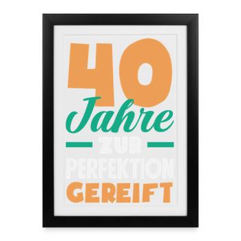 Drôle 40e anniversaire cadeau chemise d’anniversaire - Affiche encadrée (27 × 37 cm) - noir - Devant