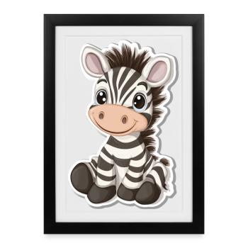 Zebra - Framed poster (27 × 37 cm) - black - Front