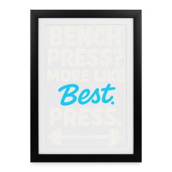 Drôle de développé couché Meme Spot Me Bro Powerlifting - Affiche encadrée (27 × 37 cm) - noir - Devant