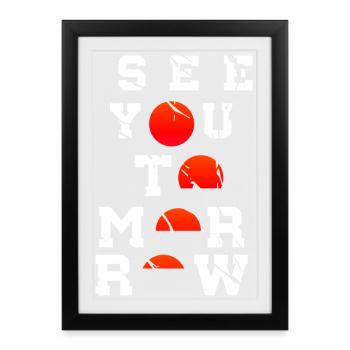 See You Tomorrow Inspiration Art Chinois Tradition - Affiche encadrée (27 × 37 cm) - noir - Devant