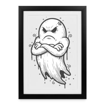 Halloween Ghost with Crossed Arms - Framed poster (27 × 37 cm) - black - Front
