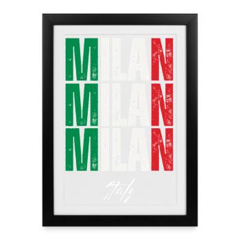 Milan Italy, souvenir of Milan - Framed poster (27 × 37 cm) - black - Front