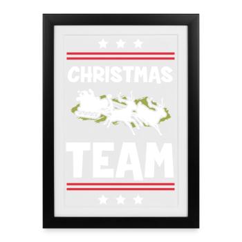 Weihnachten Team Christmas - Framed poster (27 × 37 cm) - black - Front