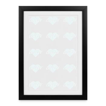 I LOVE LUCERNE Heart Pattern - Framed poster (27 × 37 cm) - black - Front