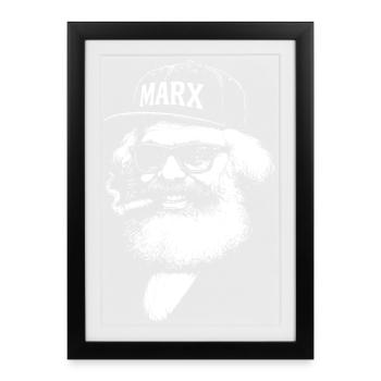 Karl Marx Icône pop - Affiche encadrée (27 × 37 cm) - noir - Devant