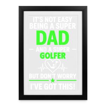 Heart + Golf – Super Dad Golfer - Framed poster (27 × 37 cm) - black - Front
