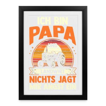 I'm a dad and a farmer Nothing scares me - Framed poster (27 × 37 cm) - black - Front