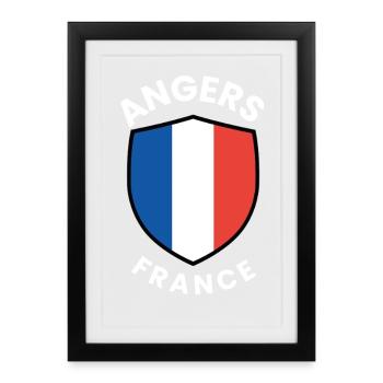 Angers France Shield Emblem - Framed poster (27 × 37 cm) - black - Front