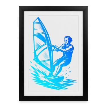 Vintage Windsurfing Design for Windsurf - Framed poster (27 × 37 cm) - black - Front