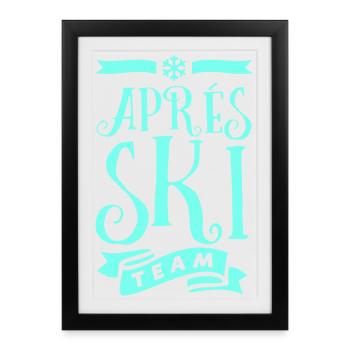 Après Ski Team Emblem - Framed poster (27 × 37 cm) - black - Front