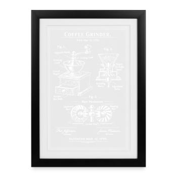 Plan d’entraînement pour moulin à café vintage - Affiche encadrée (27 × 37 cm) - noir - Devant