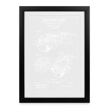 Plan de la scie électrique - Affiche encadrée (27 × 37 cm) - noir - Devant