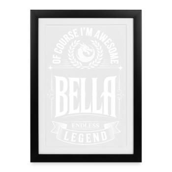 Nom Bella - La Légende Sans Fin & La Femme Formidable - Affiche encadrée (27 × 37 cm) - noir - Devant