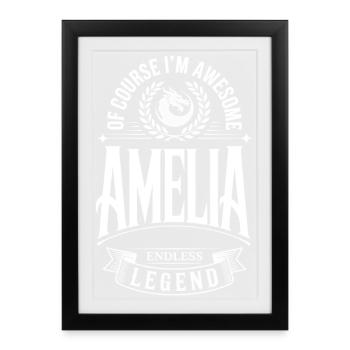 Amelia Name - The Endless Legend, Truly Awesome - Framed poster (27 × 37 cm) - black - Front
